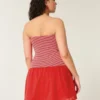 Minivestido sin tirantes de punto con cintura baja