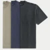 Pack de 3 camisetas de cuello redondo lavadas y de gran gramaje