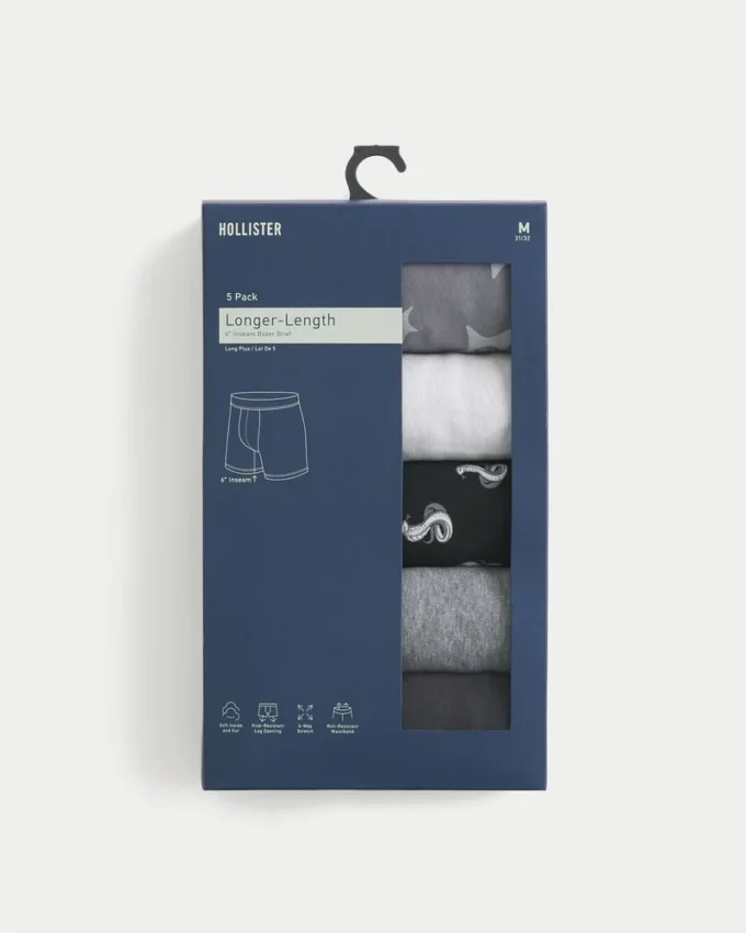 Pack de 5 calzoncillos bóxer largos