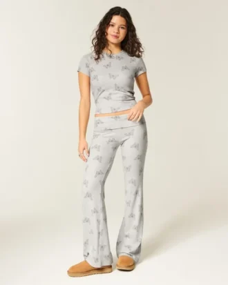 Pantalones acampanados con cintura cruzada de punto Always Cozy