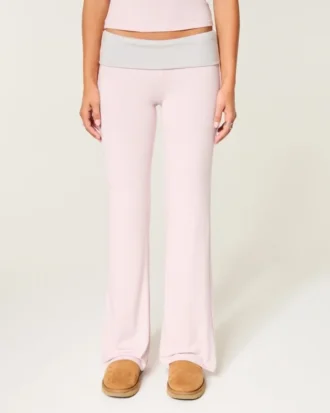 Pantalones acampanados con cintura cruzada de punto Always Cozy