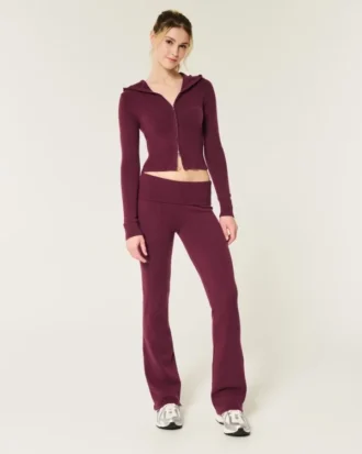 Pantalones ajustados con cintura doblada y tejido de punto de Gilly Hicks
