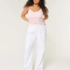 Pantalones anchos de mezcla de lino y talle ultraalto Livvy de Hollister