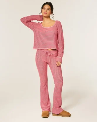 Pantalones bootcut cómodos con tejido de nido de abeja de Gilly Hicks
