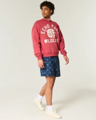 Pantalones cortos con estampado de la bandera estadounidense hasta la mitad del muslo
