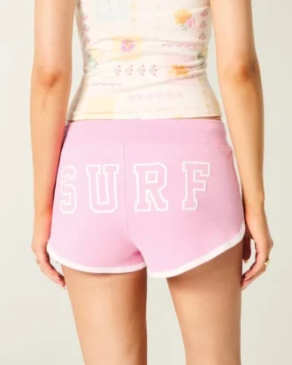 Pantalones cortos de felpa con estampado de surf