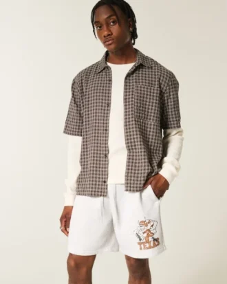 Pantalones cortos de felpa con gráfico de los Longhorns de la Universidad de Texas en Austin