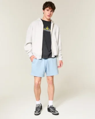 Pantalones cortos de felpa por encima de la rodilla