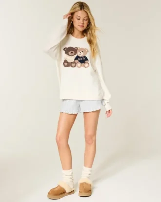 Pantalones cortos de franela con volantes