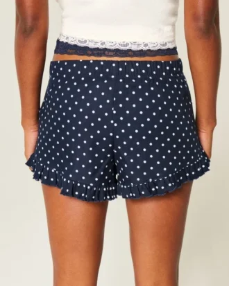 Pantalones cortos de franela con volantes