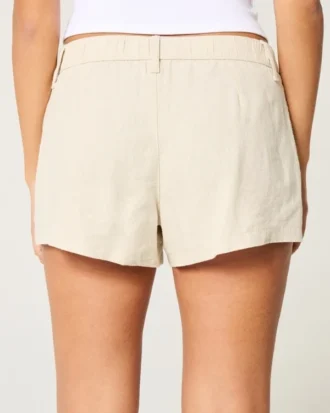 Pantalones cortos de mezcla de lino de talle bajo Hollister Livvy 3″