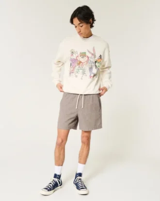 Pantalones cortos de mezcla de lino hasta la mitad del muslo