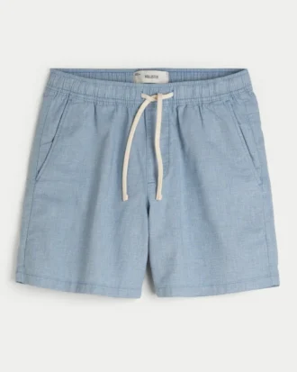 Pantalones cortos de mezcla de lino hasta la mitad del muslo