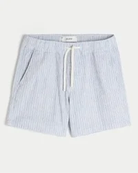 Pantalones cortos de mezcla de lino y seersucker hasta la mitad del muslo