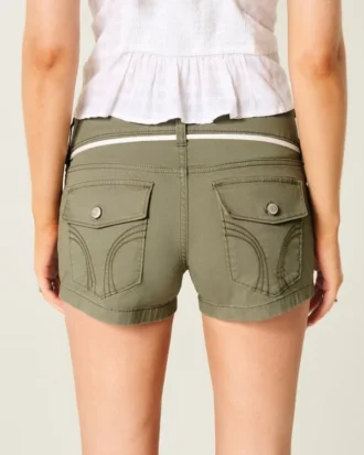 Pantalones cortos de popelín con cintura baja y cordones