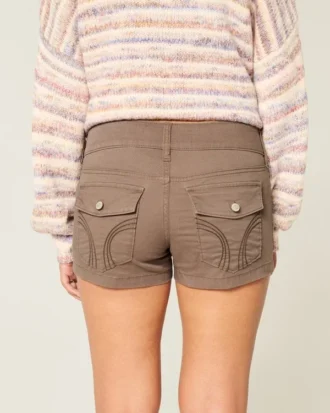 Pantalones cortos de popelín de talle bajo