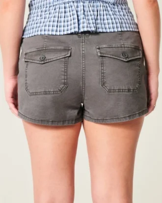 Pantalones cortos de sarga de talle bajo