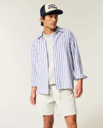 Pantalones cortos de sarga hasta la mitad del muslo
