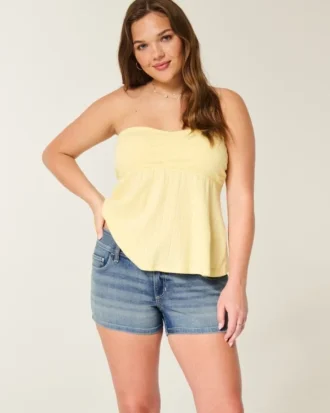 Pantalones cortos de talle bajo y lavado medio