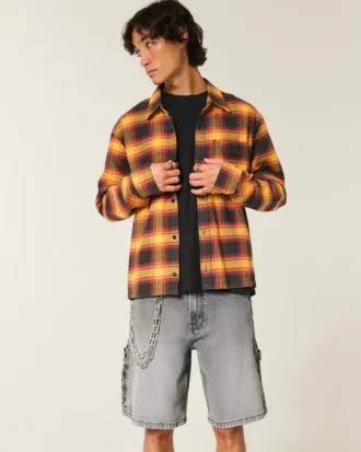 Pantalones cortos holgados de denim lavado negro para pintor