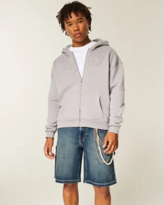 Pantalones cortos holgados de denim tipo pintor