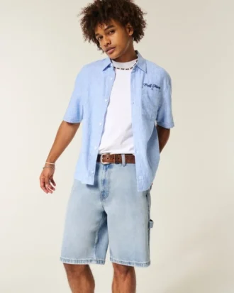 Pantalones cortos holgados de denim tipo pintor