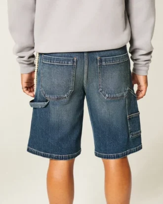 Pantalones cortos holgados de denim tipo pintor