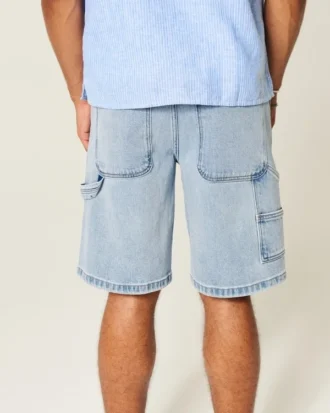Pantalones cortos holgados de denim tipo pintor