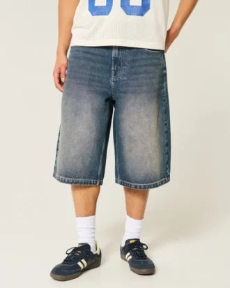 Pantalones cortos vaqueros de lavado medio