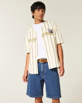 Pantalones cortos vaqueros holgados de lavado medio