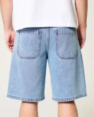 Pantalones cortos vaqueros holgados de lavado medio