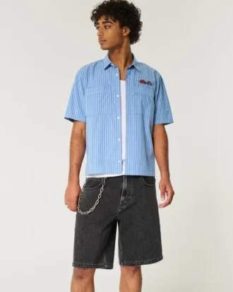 Pantalones cortos vaqueros holgados lavados en negro