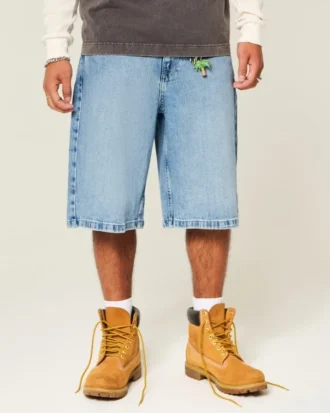 Pantalones cortos vaqueros superholgados con estampado de calaveras