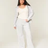 Pantalones de chándal anchos con estampado de lazo