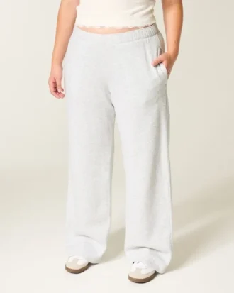 Pantalones de chándal anchos con estampado de lazo