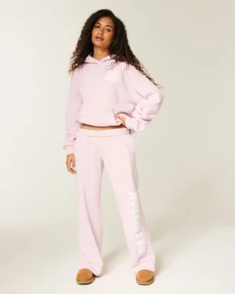 Pantalones de chándal anchos con gráfico del logotipo