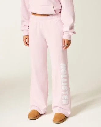 Pantalones de chándal anchos con gráfico del logotipo