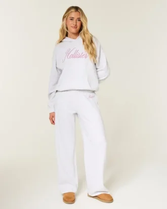 Pantalones de chándal anchos con logotipo brillante