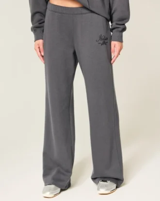 Pantalones de chándal anchos con logotipo brillante