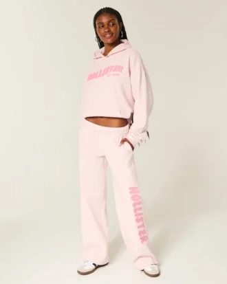 Pantalones de chándal con logo y pierna ancha