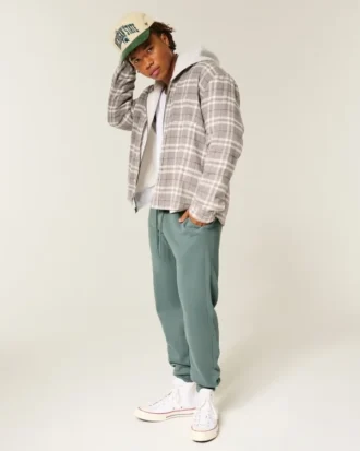 Pantalones de chándal de felpa con canalé relajado