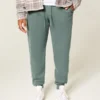 Pantalones de chándal de felpa con canalé relajado