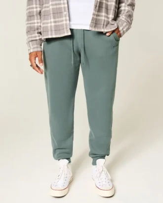Pantalones de chándal de felpa con canalé relajado