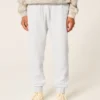 Pantalones de chándal de felpa con canalé relajado