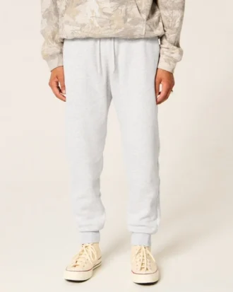 Pantalones de chándal de felpa con canalé relajado