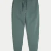 Pantalones de chándal de felpa con canalé relajado