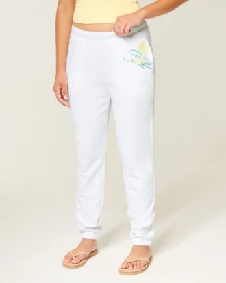 Pantalones de chándal de felpa con logotipo