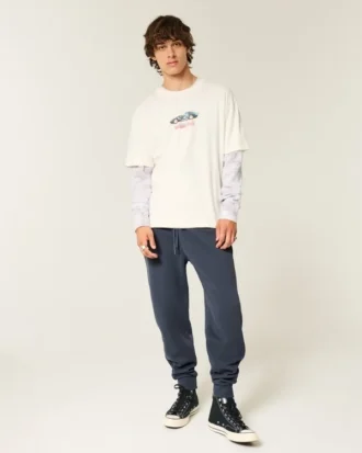 Pantalones de chándal de punto elástico