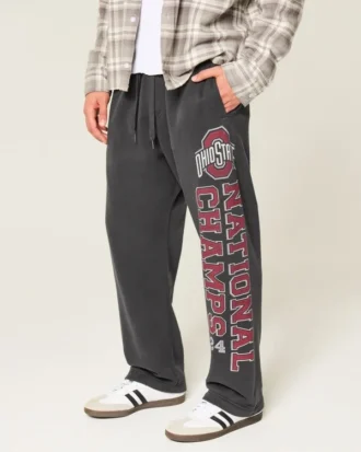 Pantalones de chándal holgados con estampado gráfico de los Buckeyes de la Universidad Estatal de Ohio