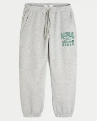 Pantalones de chándal holgados con estampado gráfico de los Spartans de la Universidad Estatal de Míchigan